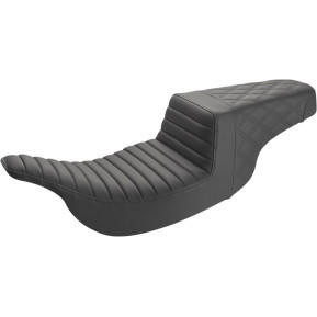 Saddlemen - Black Rear Lattice Stitched/Front Tuck n' Roll Step-Up Seat fits '99-'07 Touring Models